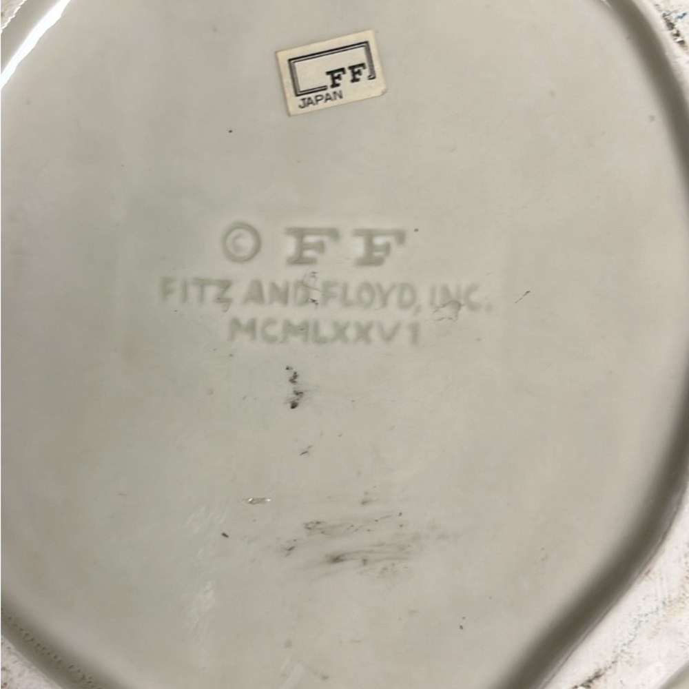Fitz and Floyd White Ceramic Dish
